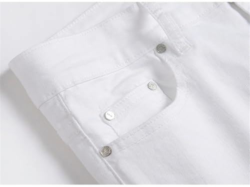 Mnjyihy Men Stacked Distressed Straight Jeans Stretch Slim Skinny Straight Denim Pants Trousers2