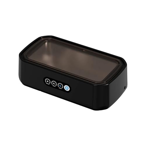 超音波洗浄機 メガネ洗浄機 容量650ML ジュエリーブレース プロフェッショナルクリーナー 周波数振動(Black)