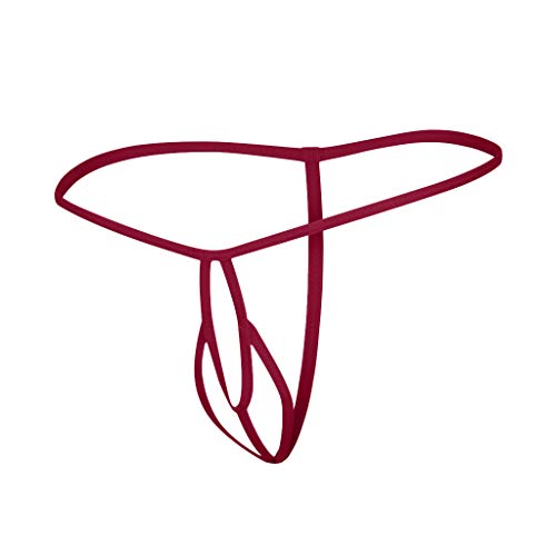 Taswuw Sexy Mens Stretch Bulge Pouch Thong Bikini Briefs Underwear Underpants Tback Tanga Gstring Sexy Low Rise Bulge Thong One Size, Wine #TOP2