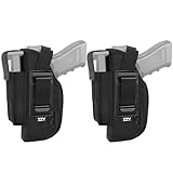 ZZY 2 Pack Gun Holster with Laser/Light, OWB Holsters with Mag Pouch for Men Women, Pistol Holster for Laser Sight Compatible with Glock 17 19 26 43 S&W M&P 9MM Sig P320 P229 P938 Ruger LCP PT111 G2C