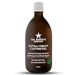 Castor Oil Extra Virgin Glass Bottle Pure Cold-Pressed - (500 ml) 100% Natural Virgin Castor Oil Unrefined Moisturising for Skin Hair Growth for Eyelashes, Hexane & BPA Free (16.90 Ounces)
