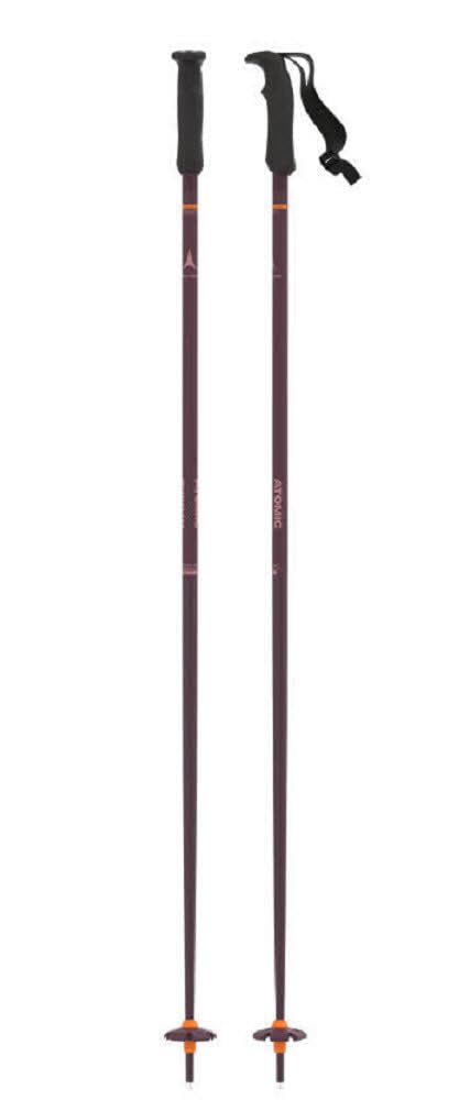 ATOMIC Cloud Bastoncini da sci in alluminio, impugnatura ergonomica per una maggiore presa, rondelle da 60 mm, per principianti, 110 cm di lunghezza, color prugna (Plum)