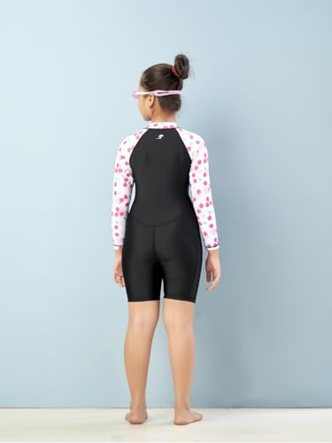 Image of Aarika Girls Sports Wear Black-Green Colour Solid Nylon Swim Suit