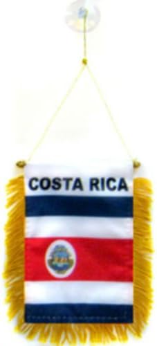 Wholesale lot 12 Costa Rica Mini Flag 4''x6'' Window Banner w/suction cup - Party Decorations Supplies For Parades - Prime Outside, Garden, Men Cave Decor Flag