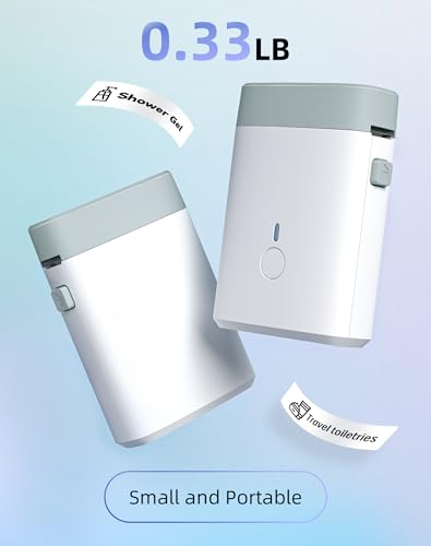 Image of Bluetooth Label Maker Machine with Tape - Mini Label Maker Simple Printing, Easy to Connect, 203DPI HD Printing, with Multiple Templates for Home Office Organization