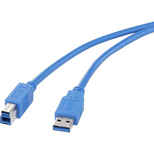 Renkforce USB-Kabel USB 3.2 Gen1 (USB 3.0 / USB 3.1 Gen1) USB-A Stecker, USB-B Stecker 50.00cm Blau