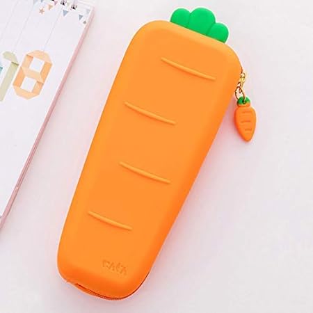Amazon ペンケース シリコン 人参 かわいい ペンポーチ 筆入れ 小物入れ 収納ポーチ 防水 大容量 キッズ 学生 子供用 幼稚園 入学祝い ギフト オレンジ ペンケース 文房具 オフィス用品
