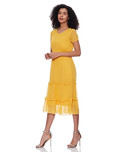 Image of Easybuy Women's Polyester Fit and Flare Below The Knee Dress