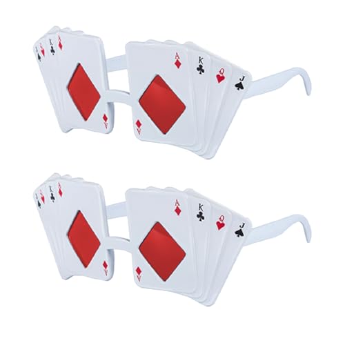 NAUZE Lot de 2 lunettes de soleil fantaisie pour enfants et adultes - Queen As King - Fournitures de fête pour Halloween et casinos