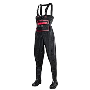 Vissende Borstwaders, Jachtwaders Met Cleat Sole Bootfoot Wading Riem Lichtgewicht Nylon Waterdichte Mens Dames,zwart,46 EU