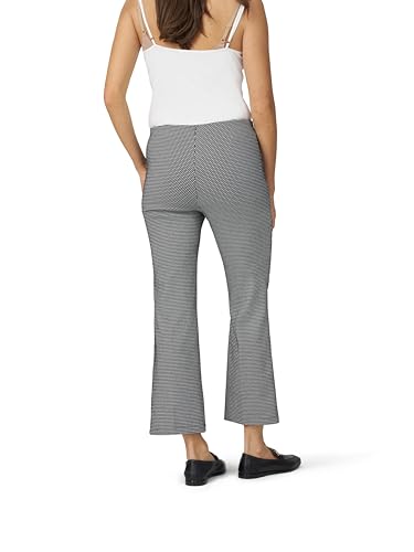 Cable & Gauge Women's Plaid Kick Flare Pant - Cropped Knit Trousers, Elastic Waistband, Pull-On Design, Versatile Bottoms3