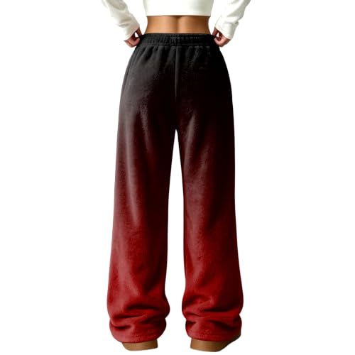 Womens Flannel Pajama Pants Wide Leg Loose Ombre Flannel Cute Lounge Pants - image 7