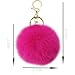 MBZRQKZS Fluffy Faux Rabbit Fur Pompoms Keyring Car Key Soft Plush Pompoms Keychain for Women Pendant Accessories,gold rose