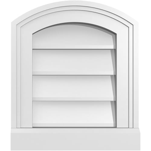 Ekena Millwork GVPAR12X1403SN Arch Top Surface Mount PVC Gable Vent, Factory Primed White