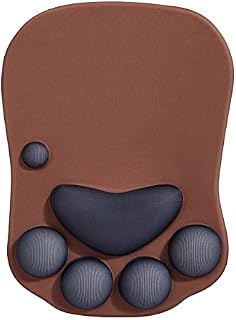 DOBAOJIA Cat Paw Mouse Pad, Ergonomic Mouse Pad, Mouse Mat with Wrist Support, Silicone Gel Mouse Pad, Cute Mouse Pad, Kawaii Mouse Pad, for Home/Office/Gaming, Mouse Mat Grey & Pink