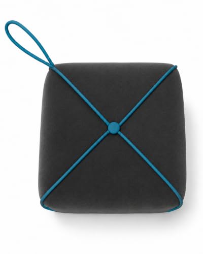 Image of CASASTYLE Signature Velure Suri Accent Pouf | Boston Fabric | 40D High-Density Foam | (Ash Grey) | Footrest, Vanity Ottoman & Accent Seat for Home, Office & Hotel