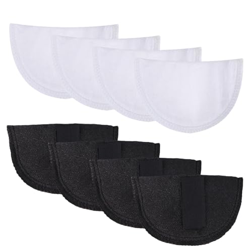 PACKOVE 4 Paires D’épaulettes Adhésives Fines 1 Cm en Mousse Souple, Épaulettes Invisibles Noires et Blanches pour Vêtements Féminins, Rembourrage pour Costumes, Chemises et Trench-Coats