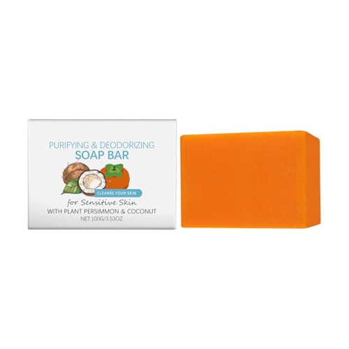 Regalos para Beauty Set Jabón Persimmon para el cuerpo, jabón nutritivo para la piel, baño suave, limpia la piel, elimina el olor corporal, fresco y agradable, adecuado para (naranja, talla única)