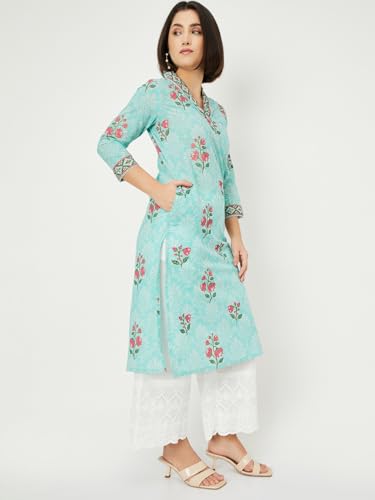 Image of Max Women's Cotton Blend Regular Fit Casual Kurta