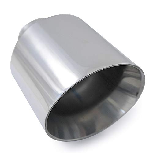 Auspuffblende Endrohr Endstuck Auspuff Blende Schalldampf Sportauspuff Universell Schalldampf Sport Tuning Optik Edelstahl Rund von 43mm bis 55mm