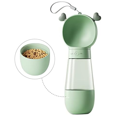 Pet Water Bottle Dog Gift Multifunctional Outdoor Container Dog Travel Water Food Bottle Portable Dog Water Bottle Leakproof Green Cover