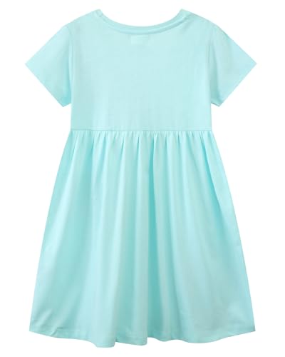 Image of Girls Cotton Long Sleeve Casual Cartoon Appliques Striped Jersey Dresses