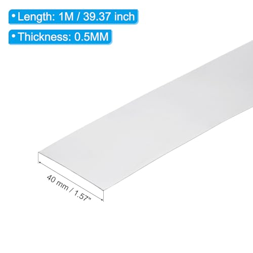PATIKIL 1,57 Zoll x 39,4 Zoll Aluminium-Blitzblech, 1rolle Dach Aluminiumblechstreifenblechrolle 0,5 mm Unterlegscheibe für Dächer Dachrinnen Tür Fenster Maschinenreparatur Handwerk DIY