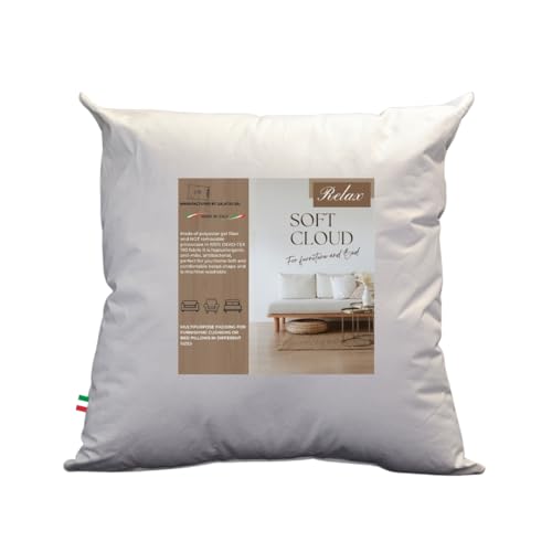 GM Soft Cloud Cojín Sofá 80x80 Cojín Decorativo Interior 1 Pieza Funda 100% algodón Fresco hipoalergénico y Transpirable Made in Italy para sofá y Cama