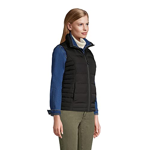 Lands' End Womens Puffer Down Vest Black Petite Medium #TOP2