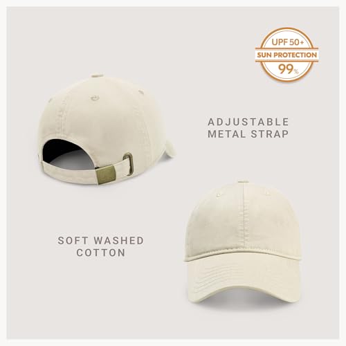 CHOK.LIDS Everyday Premium Dad Hat Unisex Cotton Baseball Cap for Men and Women Adjustable Lightweight Polo Style Curved Brim (Latte)