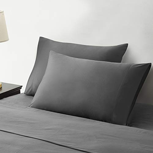 YnM 100 Percent Cotton Pillowcase 2 Pack, Standard/Queen(21''x30''), Dark Grey …