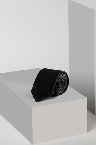 Image of Louis Philippe Men Black Textured Tie