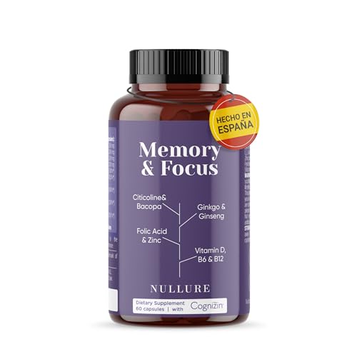 Nullure Memory & Focus Nootropico Potente | Sin Esterato de Magnesio y libre de aditivos | con...