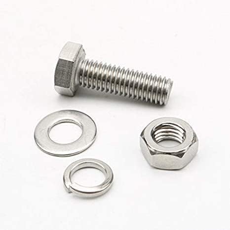 SYLIX ® 5MM Hex Head Stainless Steel Bolt with Nut & Flat Washer 12MM (50pcs)