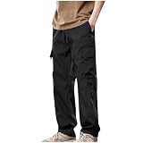 Bidobibo Cargo Pants for Men Baggy Relaxed High Stretch Multi-Pocket Durable Cargo Pants Elastic Waist Tactical Pants 2024