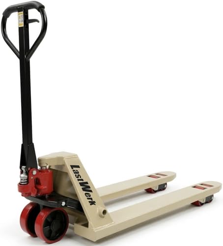 LastWerk One Hubwagen 2500 kg und 1150 mm Gabellänge PU Rollen Handhubwagen Palettenwagen Gabelhubwagen aus Stahl, Polyurethan