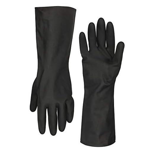 Flexzilla Pro GC400PL Heavy Duty Cleaning, Neoprene, 13, Black, L Long Cuff Gloves, Large (Pack of 1)