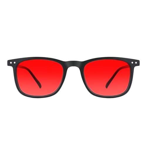 TIJN Sleep Glasses for 99% Blue Green Light Blocking Red Lens for Computer Gaming Screen Fatigue UV Protection
