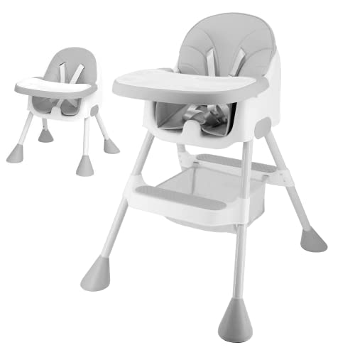 2-in-1 Baby Highchair with Detachable Tray (Grey)
