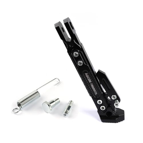 Image of Universal Motorcycle Kickstand Height Adjustable CNC Aluminum Alloy Side Stand for Electric Scooter Motorbike Mini Pit Dirt Bike Black