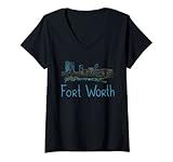 Photo Gallery donna regalo di souvenir di fort worth city texas per uomini e donne maglietta con collo a v Photo Gallery donna regalo di souvenir di fort worth city texas per uomini e donne maglietta con collo a v