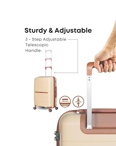 Image of CRUISE Sandy Coco 20 Inch Travel Trolley Bag Set (Small) | Hard Shell Expandable Suitcases with Spinner Wheels | Cabin & Check-in Lightweight Luggage Bags (Set of 1)