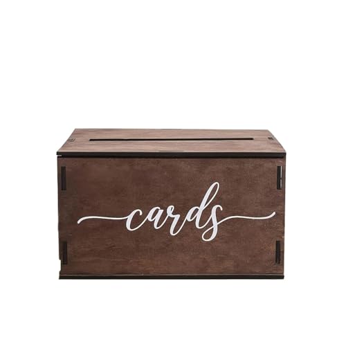 Caja para tarjetas de boda de madera con ranura para recepción 2