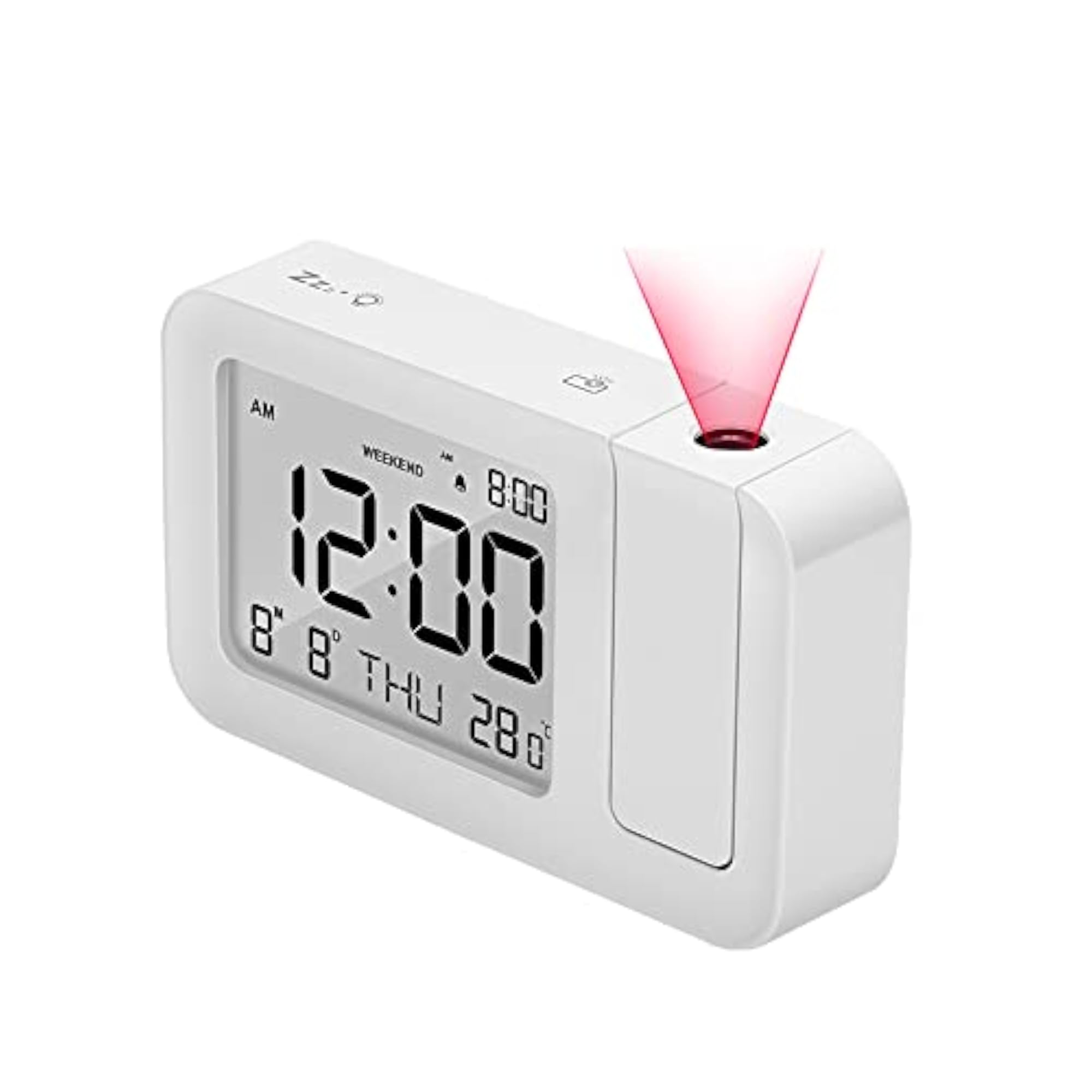 Projection Alarm Clock with Backlight Display and Temperature