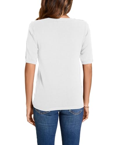 Image of Womens Short Sleeve Sweaters Tops Crew Neck Pullover Shirt Lightweight Knit Sweater Blouse