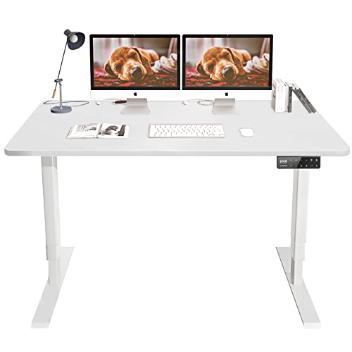 MAIDeSITe S2 Pro Plus Bureau Assis Debout Électrique Réglable en Hauteur avec Plateau 140x70cm,à 3 Étages avec Deux Moteurs Cadre de Bureau Electrique,Bureau avec 4 LCD Panneau Smart pour Mémoire Cover