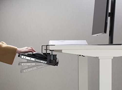 Image of ErgoYou - Clamp On Ergonomic Keyboard Tray with Tilt Funcitonality - 5 Angle Adjustment Options 15� /7.5� /0� /-7.5� /-15� - No Drilling Required - Compatible with Table top Thickness Upto 45 mm