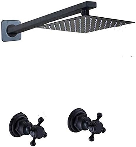 Pomme de douche mate noire murale LWX ultra-mince pour remplacer un vieux robinet