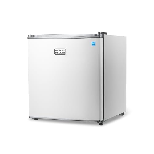Image of BLACK+DECKER 1.7 Cu. Ft. Compact Refrigerator, ENERGY STAR Certified, Single Door Mini Fridge with Chiller Compartment, Personal Fridge for Home or Dorm Room, R600a Refrigerant, BCRK17W, White