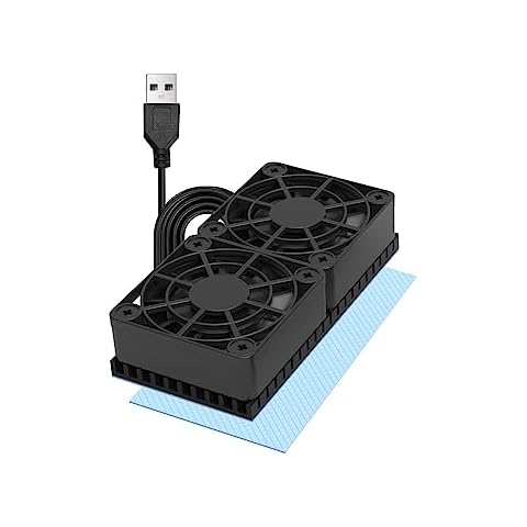 PANO-MOUNTS 80mm 2X 4010 Mini USB Radiator Fan with Included 5mm Aluminum Heat Sink and Thermal Pad for Graphics Cards Router HDD 3D Printer Cover